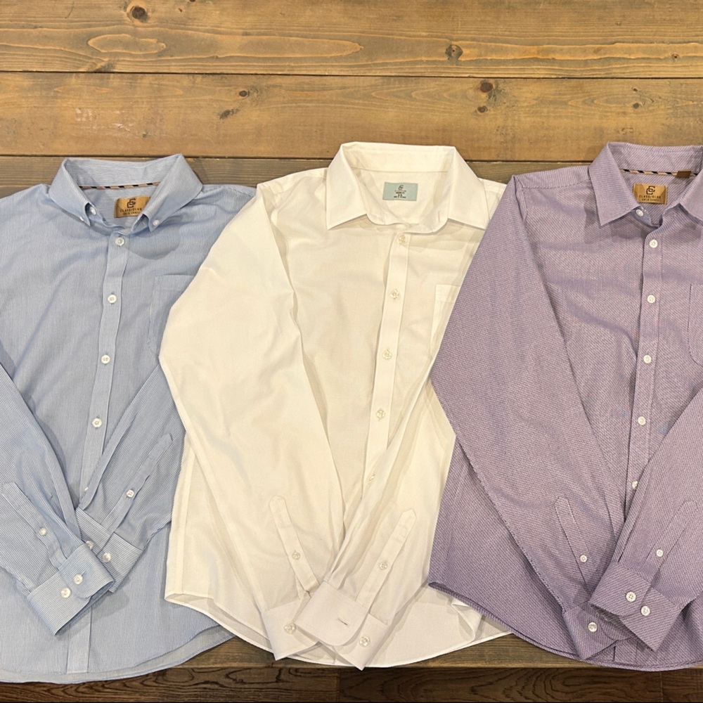 Boys 18/20 Class Club Blue, White, and Purple Kids Button Down Shirts